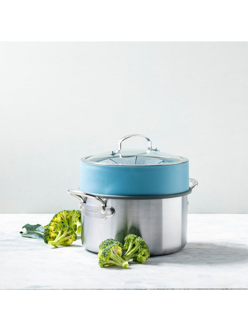 Greenpan Steamy Buharda Pişirici 24CM Mavi