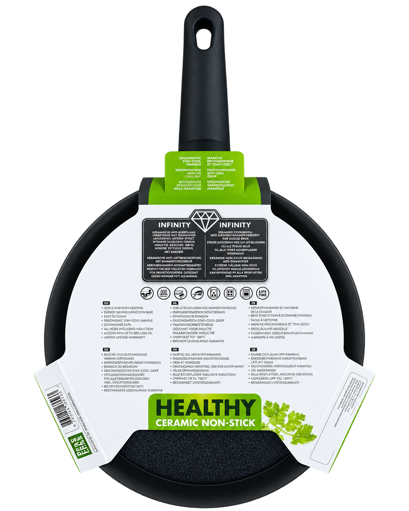 GreenPan Cambridge 24 cm Izgara Tava | Thermolon™ Seramik Yüzey | PFAS, PFOA ve PTFE İçermez | Magneto™ Taban | İndüksiyon Uyumlu | 180°C Fırın Dayanımı