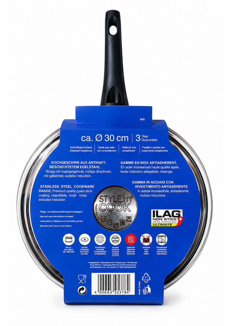LUMENFLON DOMOS 3PLY ÇELİK TABANLI INDUCTION 30CM TAVA