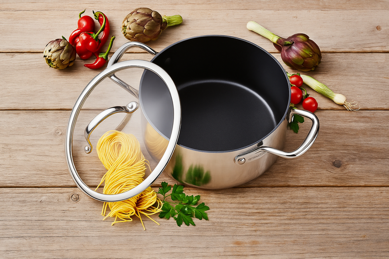 GreenPan Barcelona Evershine 3PLY 18 cm Derin Tencere | Thermolon™ Seramik Yüzey | PFAS, PFOA ve PTFE İçermez | 3 Katmanlı Paslanmaz Çelik | Cam Kapaklı | İndüksiyon Uyumlu | 220°C Fırın Dayanımı