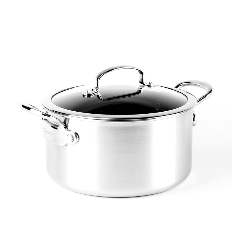 GreenPan Barcelona Evershine 3PLY 18 cm Derin Tencere | Thermolon™ Seramik Yüzey | PFAS, PFOA ve PTFE İçermez | 3 Katmanlı Paslanmaz Çelik | Cam Kapaklı | İndüksiyon Uyumlu | 220°C Fırın Dayanımı
