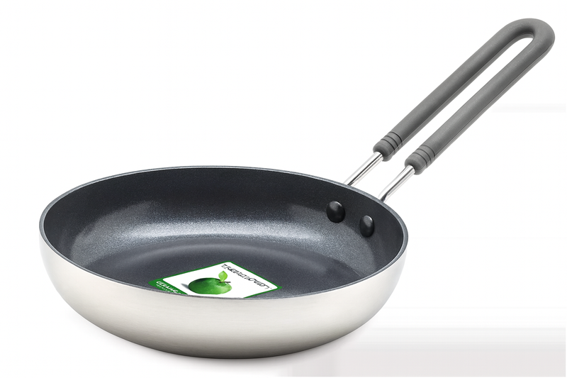 GreenPan Midi Pan 14 cm Çelik Tava | Paslanmaz Çelik Gövde | Elmas Güçlendirmeli Thermolon™ Seramik Yüzey | İndüksiyon Uyumlu | 220°C Fırın Dayanımı | Silikon Kaplamalı Sap
