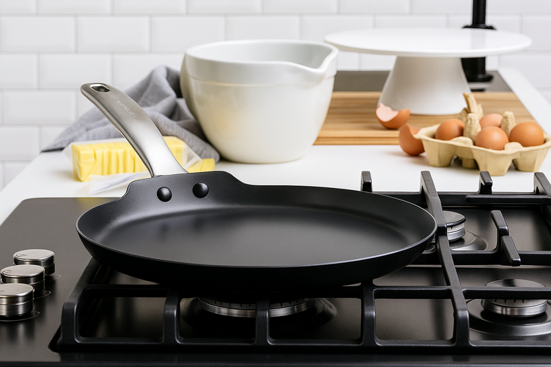 GreenPan Copenhagen 28 cm Pankek Tava | Elmaslarla Güçlendirilmiş Thermolon™ Seramik Yüzey | PFAS İçermez | %25 Daha Geniş Pişirme Alanı | Anodize Gövde | Paslanmaz Çelik Sap | 220°C Fırın Dayanımı | İndüksiyon Uyumlu