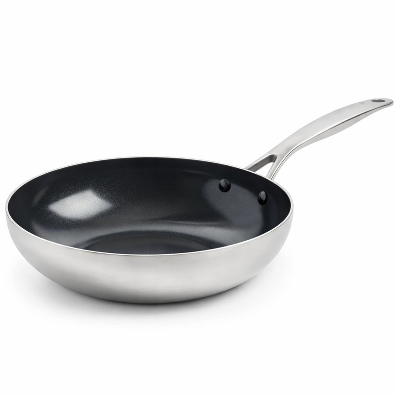 GreenPan Geneva 3PLY 28 cm Wok Tava | Elmaslarla Zenginleştirilmiş Thermolon™ Seramik Yüzey | PFAS İçermez | 3 Katmanlı Paslanmaz Çelik | İndüksiyon Uyumlu | 220°C Fırın Dayanımı