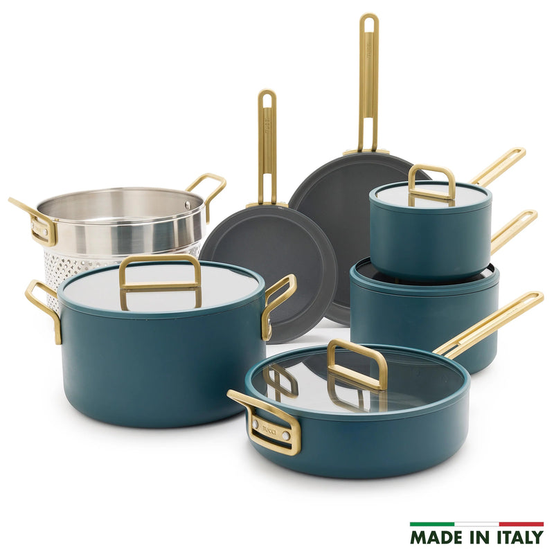 GreenPan Stanley Tucci™ Thermolon™ 9G 11 Parça Tencere & Tava Seti – Venedik Mavisi