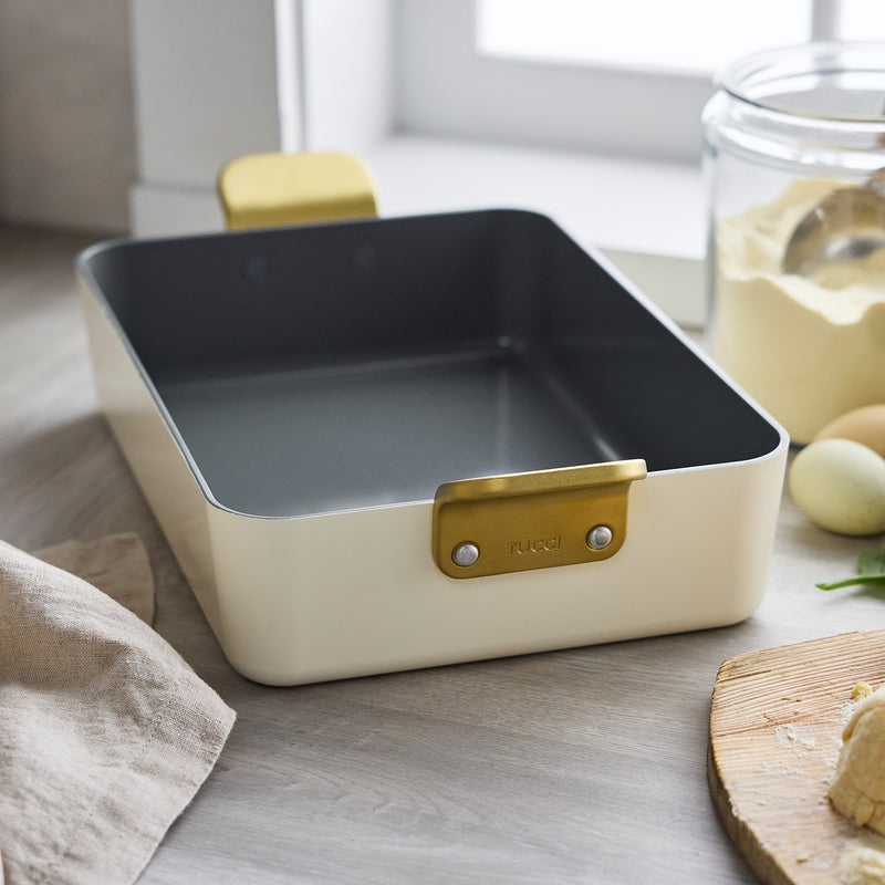 GreenPan Stanley Tucci™ Thermolon™ Yüzey 34 cm Lasanya Tepsisi – Krem