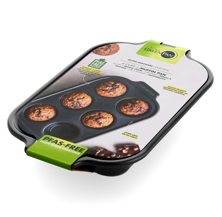 Thermolon Yüzeyli Karbon Çelik 6'lı Muffin Kabı