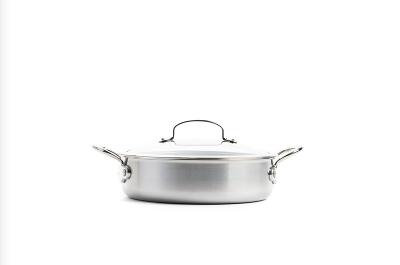 GreenPan Premiere 26 cm Basık Tencere | Thermolon™ Seramik Yüzey | PFAS İçermez | Paslanmaz Çelik | Kapaklı | İndüksiyon Uyumlu | 220°C Fırın Dayanımı