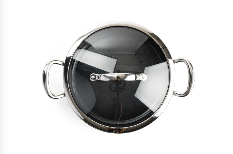 GreenPan Premiere 26 cm Basık Tencere | Thermolon™ Seramik Yüzey | PFAS İçermez | Paslanmaz Çelik | Kapaklı | İndüksiyon Uyumlu | 220°C Fırın Dayanımı