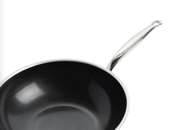 GreenPan Premiere 3PLY 30 cm Wok Tava | Thermolon™ Seramik Yüzey | PFAS İçermez | 3 Katmanlı Paslanmaz Çelik | İndüksiyon Uyumlu | 220°C Fırın Dayanımı