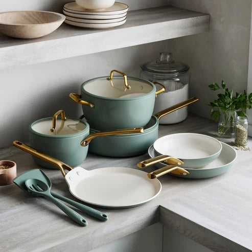 GreenPan Padova Reserve Pro Flush Green 14 Parça Tencere ve Tava Seti
