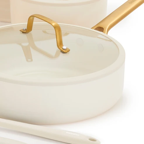 GreenPan Padova Reserve Pro Cream 14 Parça Tencere ve Tava Seti | Thermolon™ 9G Seramik Yüzey | İndüksiyon Uyumlu