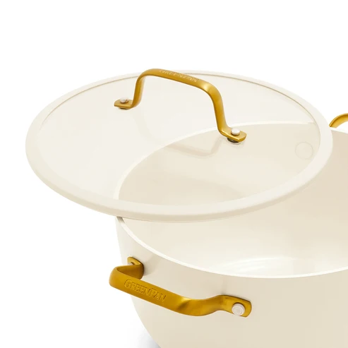 GreenPan Padova Reserve Pro Cream 14 Parça Tencere ve Tava Seti | Thermolon™ 9G Seramik Yüzey | İndüksiyon Uyumlu