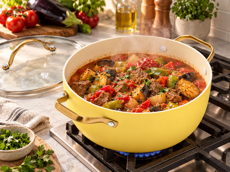 GreenPan Padova 24 cm Kapaklı Derin Tencere 5,2 L Thermolon™ Seramik Yüzey | PFAS, PFOA ve PTFE İçermez | İndüksiyon Uyumlu