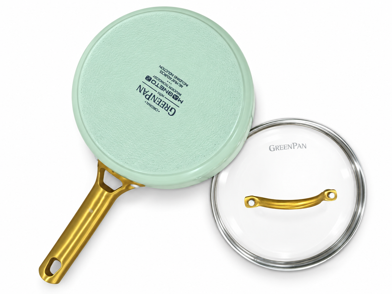 GreenPan Padova Mint 18 cm Kapaklı Sos Tenceresi Thermolon™ Seramik Yüzey | PFAS, PFOA ve PTFE İçermez | İndüksiyon Uyumlu |