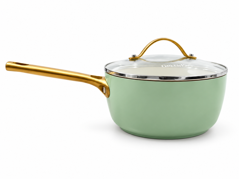 GreenPan Padova Mint 18 cm Kapaklı Sos Tenceresi Thermolon™ Seramik Yüzey | PFAS, PFOA ve PTFE İçermez | İndüksiyon Uyumlu |