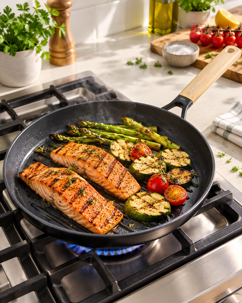 GreenPan Eco Smart Shape 28 cm Izgara Tavası | Thermolon™ Seramik Yüzey | PFAS, PFOA ve PTFE İçermez |