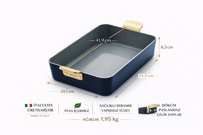 GreenPan Stanley Tucci™ Thermolon™ Yüzey 34 cm Lasanya Tepsisi – Marino Mavi