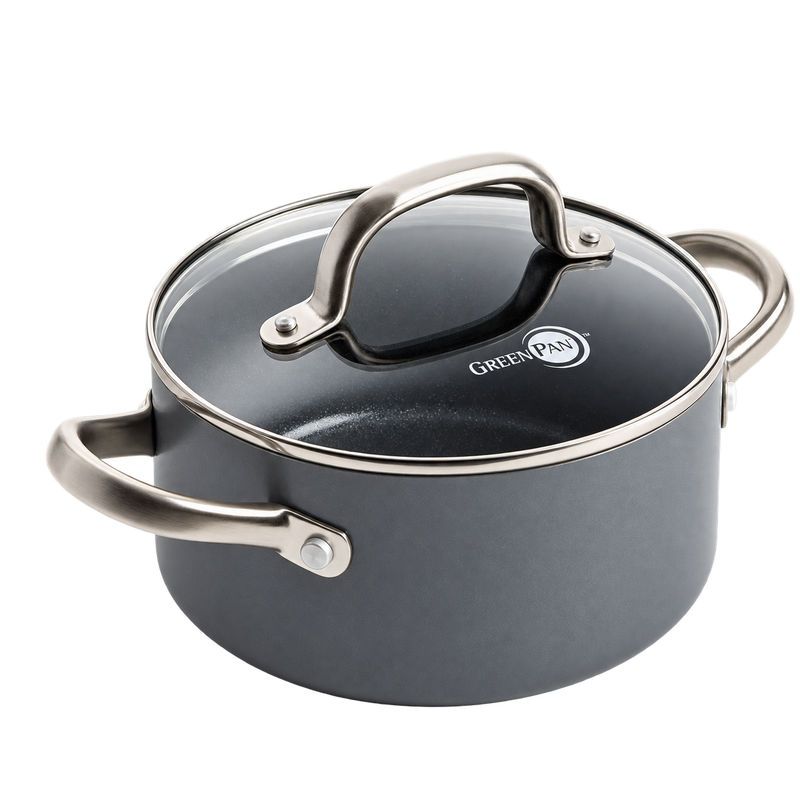 GreenPan Mayflower Pro 18 cm Cam Kapaklı Derin Tencere Thermolon™ Seramik Yüzey | PFAS, PFOA ve PTFE İçermez | İndüksiyon Uyumlu