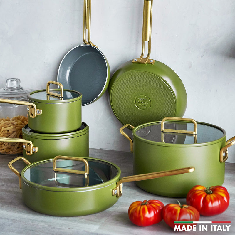 GreenPan Stanley Tucci™ Thermolon™ 9G 11 Parça Tencere & Tava Seti – Zeytin Yeşili