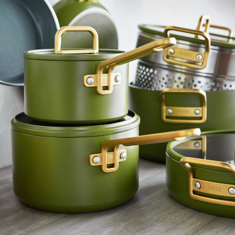 GreenPan Stanley Tucci™ Thermolon™ 9G 11 Parça Tencere & Tava Seti – Zeytin Yeşili