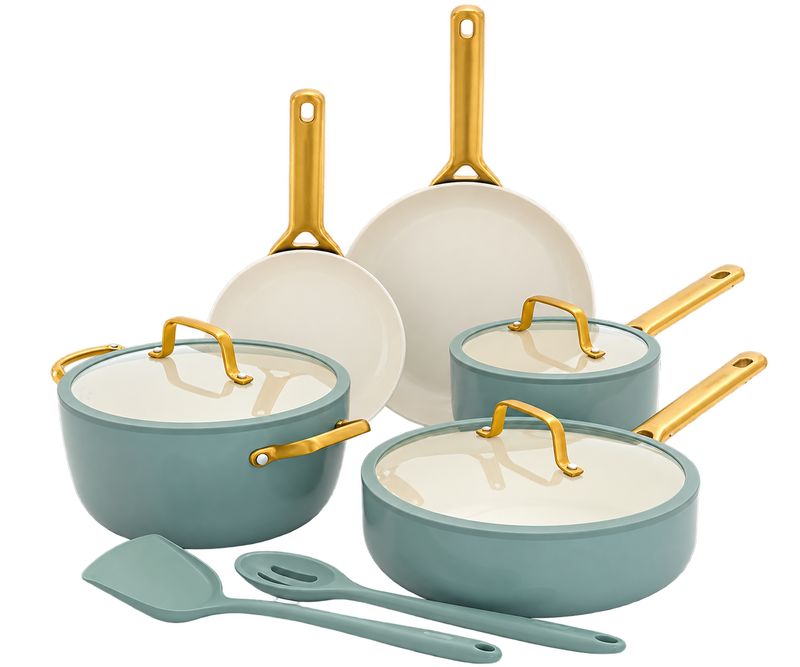 GreenPan Padova Reserve Pro Flush Green 14 Parça Tencere ve Tava Seti