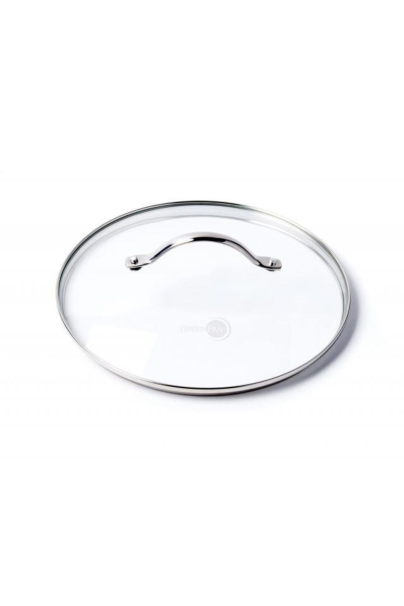 GreenPan 26 cm Evrensel Temperli Cam Kapak | Paslanmaz Çelik Sap | 220°C Fırın Uyumlu | 26 cm Tencere ve Tavalarla Uyumlu Cam Kapak