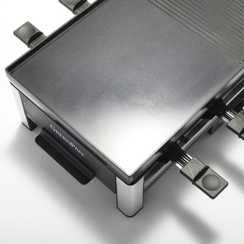 GreenPan Bistro Izgara Grill Teppanyaki | Thermolon™ Volt Seramik Yüzey | PFAS, PFOA, PTFE İçermez | 8 Kişilik Gurme Set | 2000 W