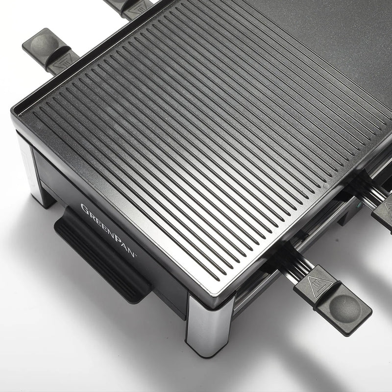 GreenPan Bistro Izgara Grill Teppanyaki | Thermolon™ Volt Seramik Yüzey | PFAS, PFOA, PTFE İçermez | 8 Kişilik Gurme Set | 2000 W