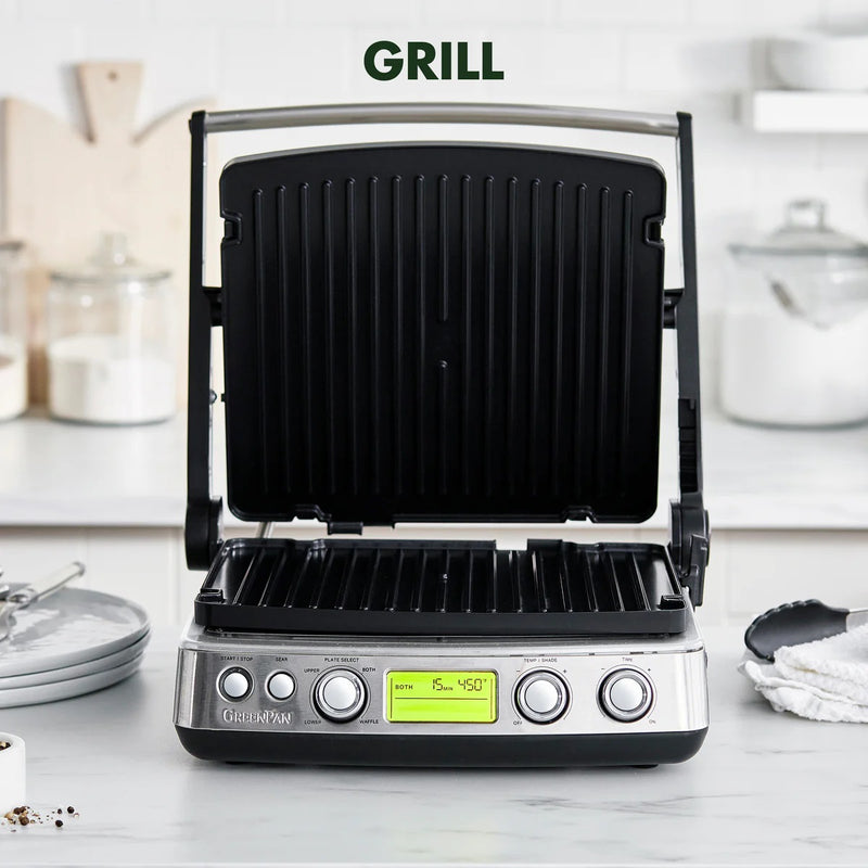 Greenpan Elite Grill Tost Makinesi Çelik + Waffle Plakası Seti