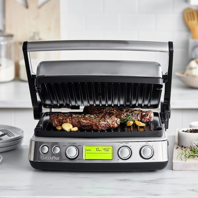Greenpan Elite Grill Tost Makinesi Çelik + Waffle Plakası Seti