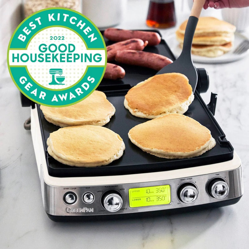 Greenpan Elite Grill Tost Makinesi Krem + Waffle Plakası Seti