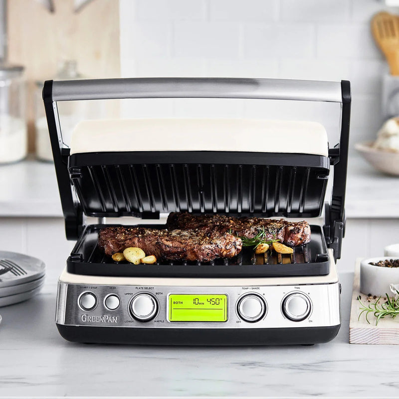 Greenpan Elite Grill Tost Makinesi Krem + Waffle Plakası Seti