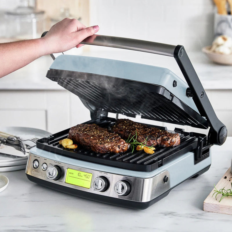 GreenPan Elite Grill Tost Makinesi Mavi + Waffle Plakası Seti – 7’si 1 Arada, Thermolon™ Volt Seramik Yüzey
