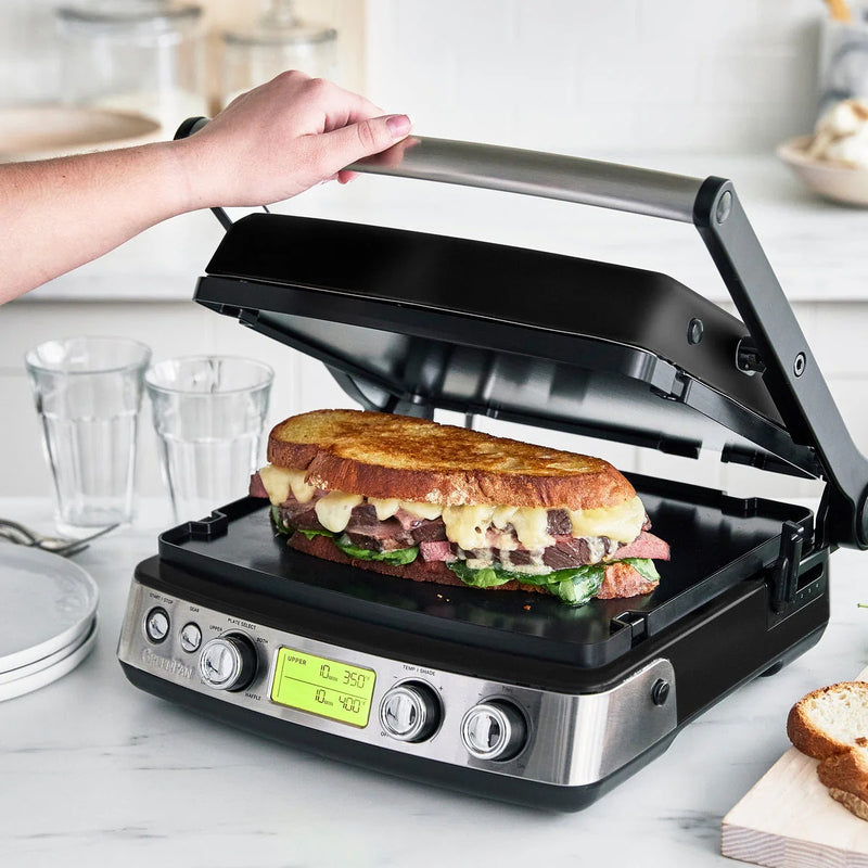 GreenPan Elite Grill Tost Makinesi Siyah + Waffle Plakası Seti – 2200 W, Thermolon™ Volt Seramik Yüzey