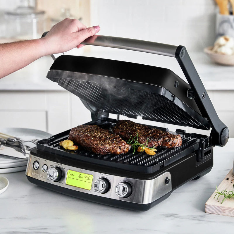 GreenPan Elite Grill Tost Makinesi Siyah + Waffle Plakası Seti – 2200 W, Thermolon™ Volt Seramik Yüzey