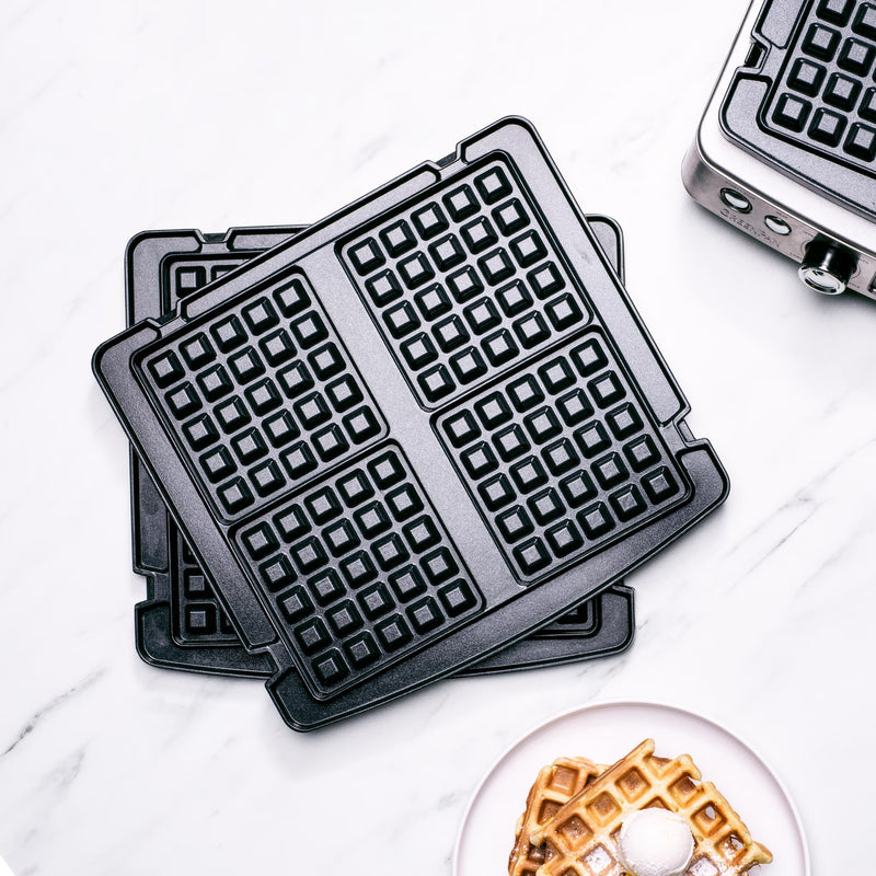 GreenPan Elite Grill Tost Makinesi Siyah + Waffle Plakası Seti – 2200 W, Thermolon™ Volt Seramik Yüzey