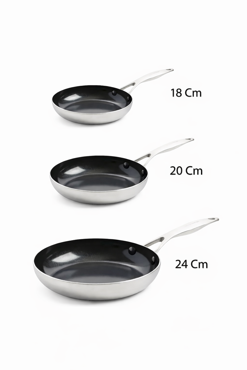 GreenPan Geneva 3'lü Çelik Tava Seti
