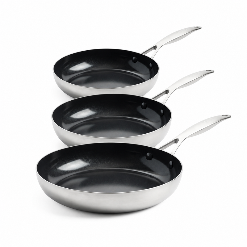 GreenPan Geneva Tava Seti 20 cm | 24 cm | 28 cm | Elmaslarla Zenginleştirilmiş Thermolon™ Seramik Yüzey