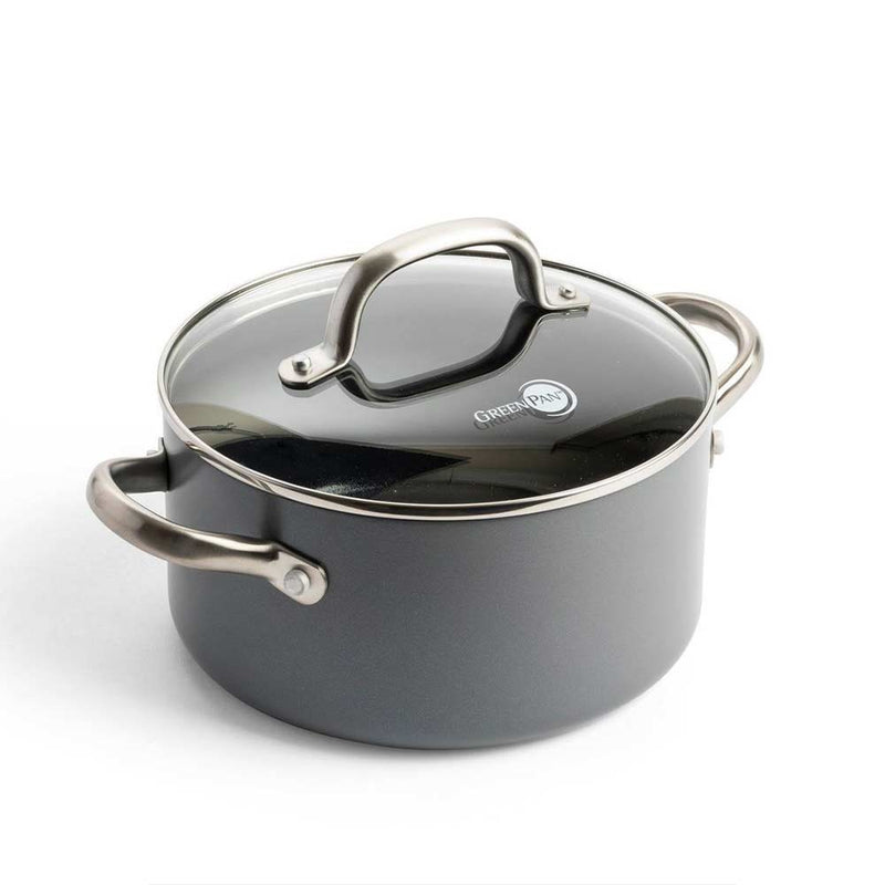GreenPan Mayflower Pro 24 cm Cam Kapaklı Derin Tencere 5,7 LT Thermolon™ Seramik Yüzey | PFAS, PFOA ve PTFE İçermez | İndüksiyon Uyumlu