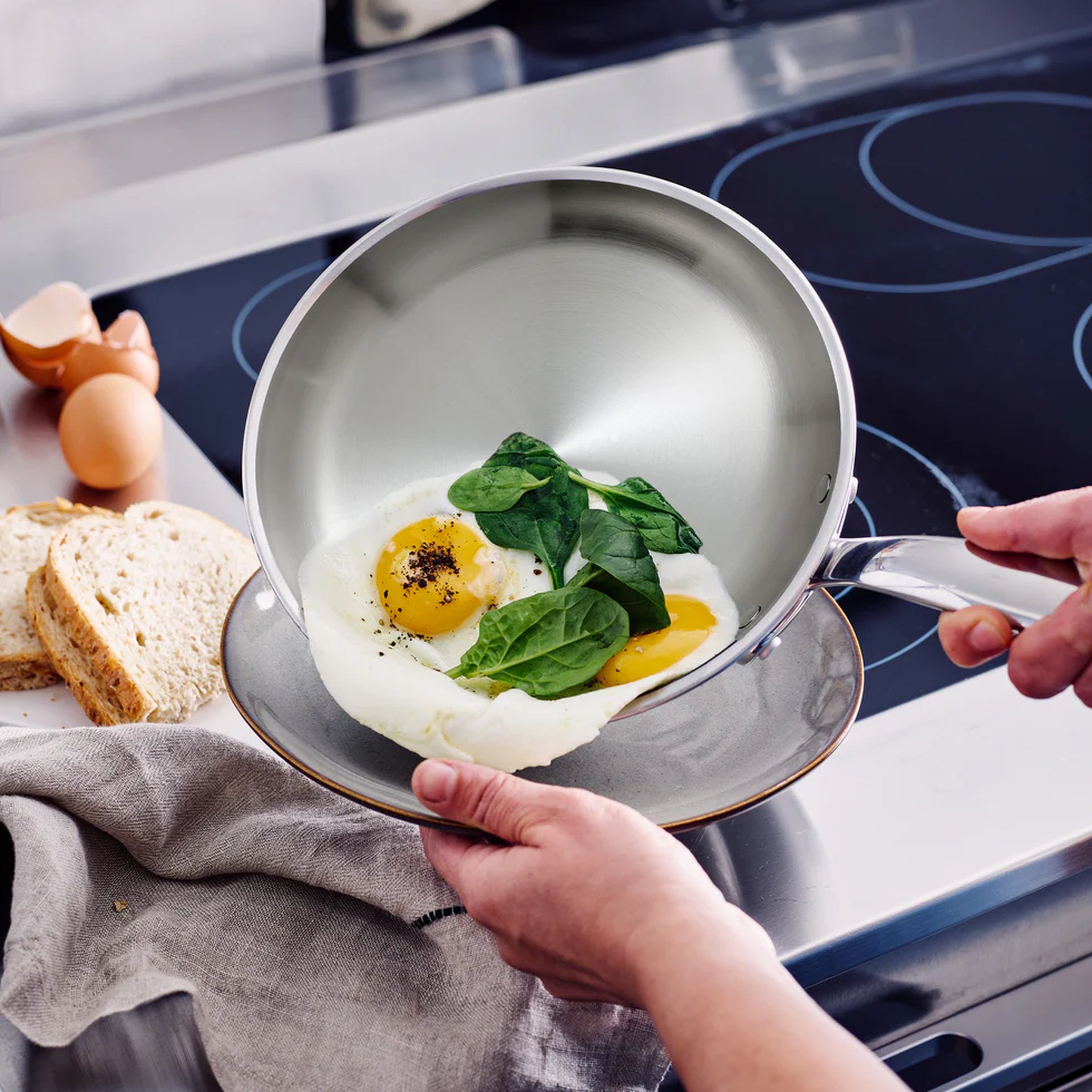 GreenPan Premiere Pro 5-Ply Paslanmaz Çelik Tava 20 cm — GreenPan