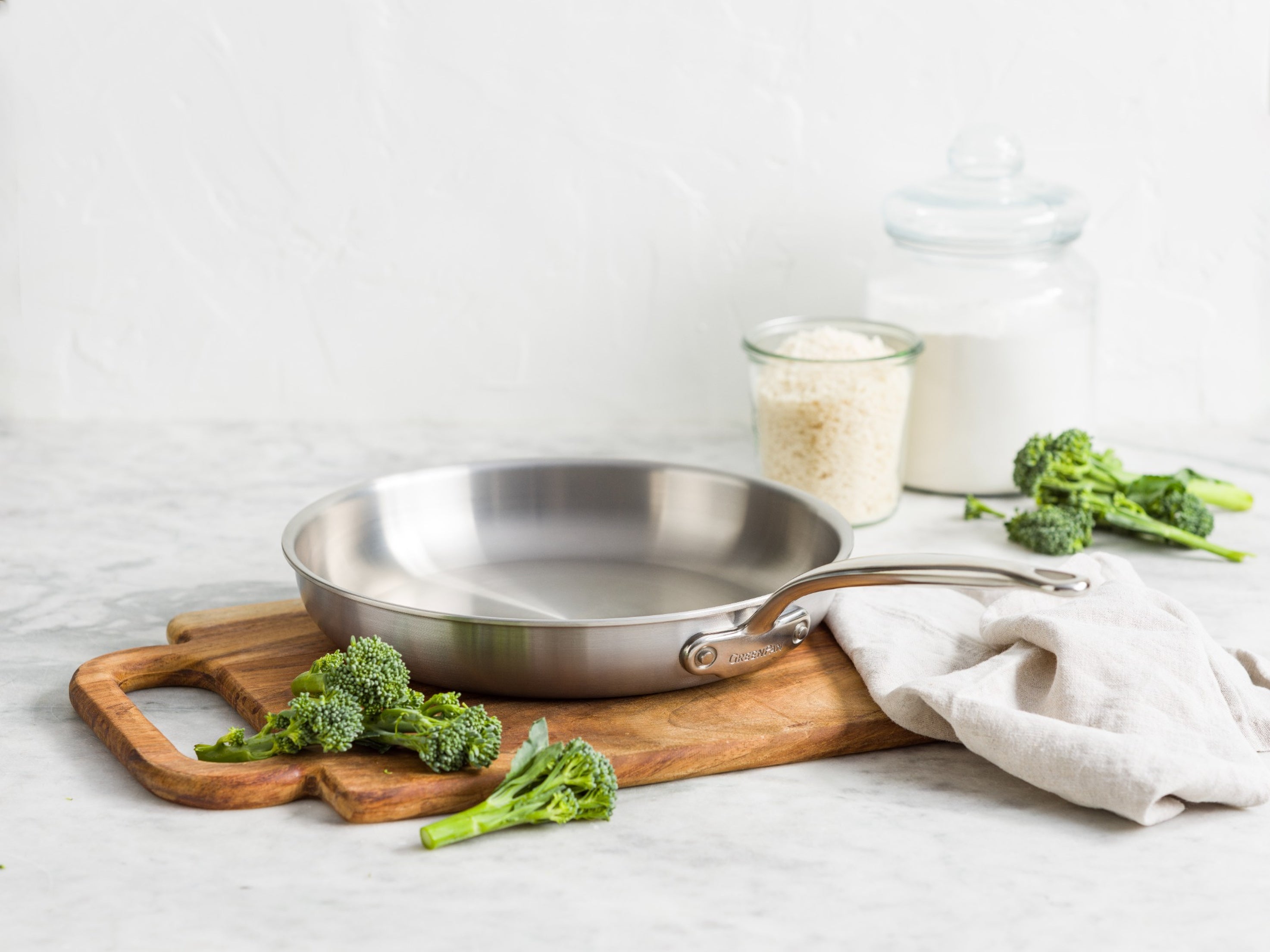 タマ GreenPan Premiere Pro 5-Ply Paslanmaz Çelik Tava 20 cm — GreenPan