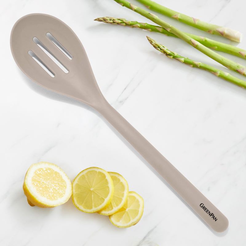 GreenPan Silikon Delikli Kaşık Bej | Platinum Silicone | BPA İçermez | 200°C Isıya Dayanıklı |