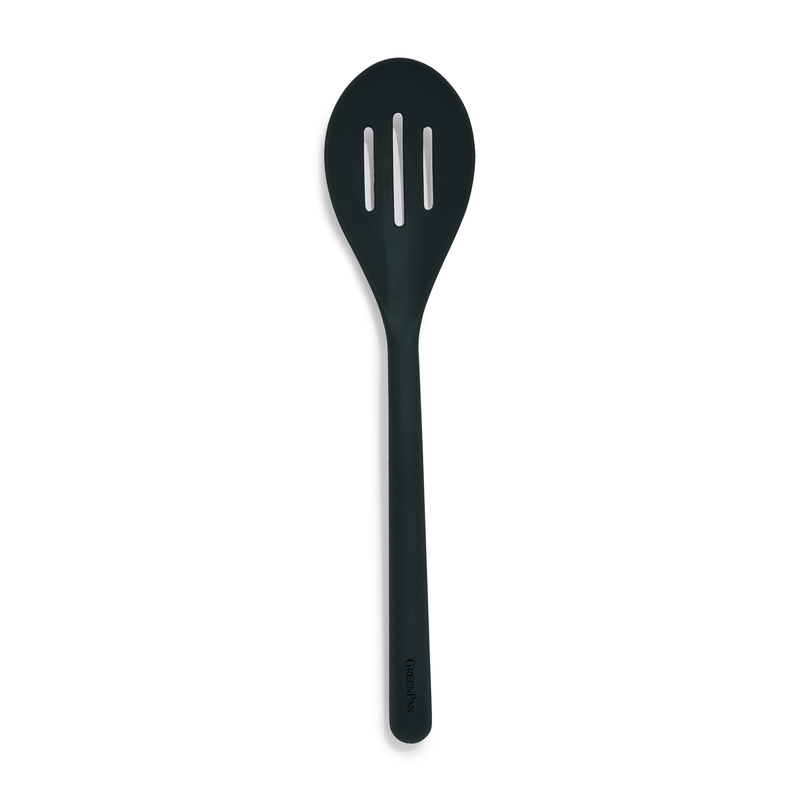 GreenPan Silikon Delikli Kaşık Siyah | Platinum Silicone | BPA İçermez | 200°C Isıya Dayanıklı |