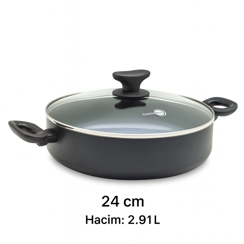 GreenPan Torino Thermolon™ Seramik Yüzeyli 24 cm Basık Tencere