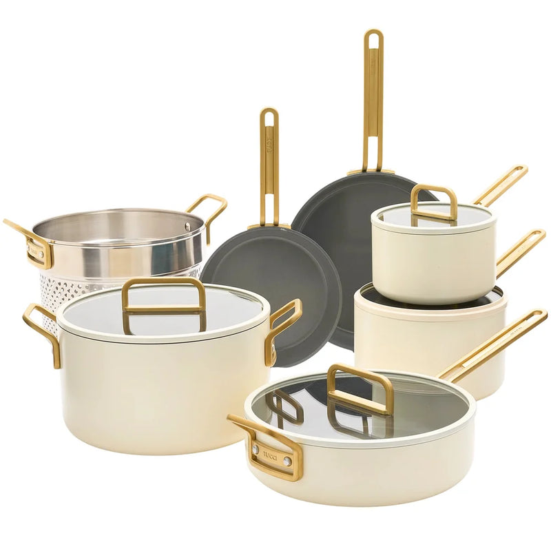 GreenPan Stanley Tucci™ Thermolon™ 9G 11 Parça Tencere & Tava Seti – Carrara Beyazı