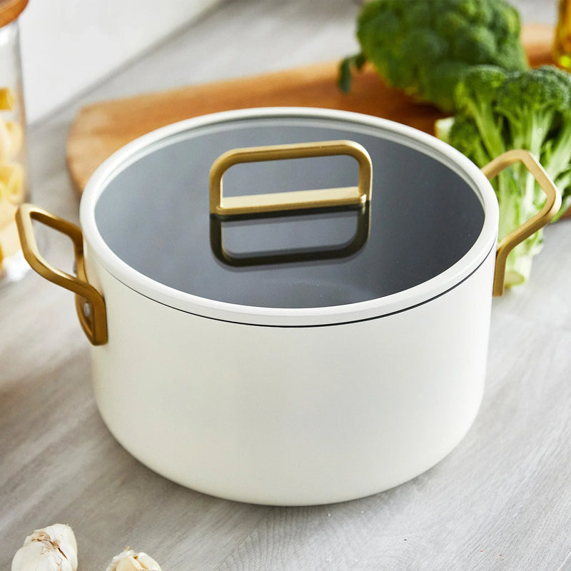 GreenPan Stanley Tucci™ Thermolon™ 9G 11 Parça Tencere & Tava Seti – Carrara Beyazı