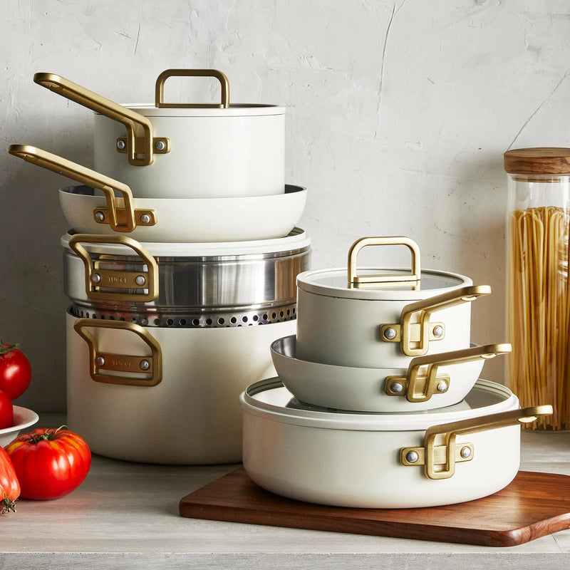 GreenPan Stanley Tucci™ Thermolon™ 9G 11 Parça Tencere & Tava Seti – Carrara Beyazı